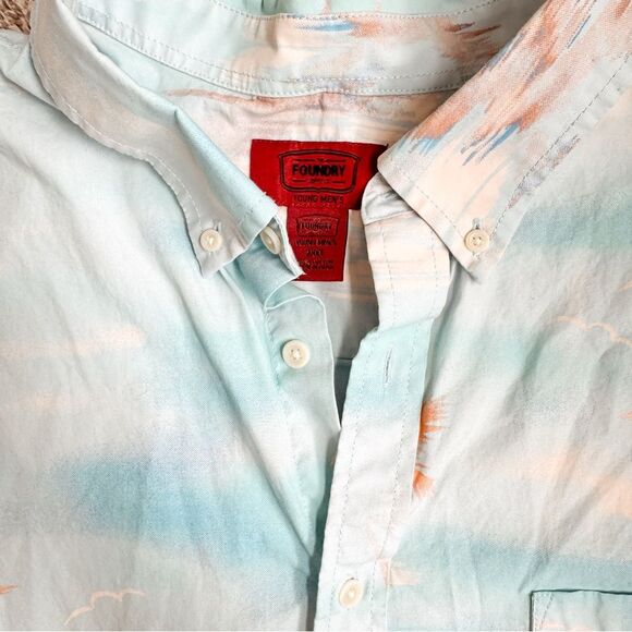 The Foundry Men’s Short sleeve beachy / sunset button down size 2XLT - Picture 2 of 4